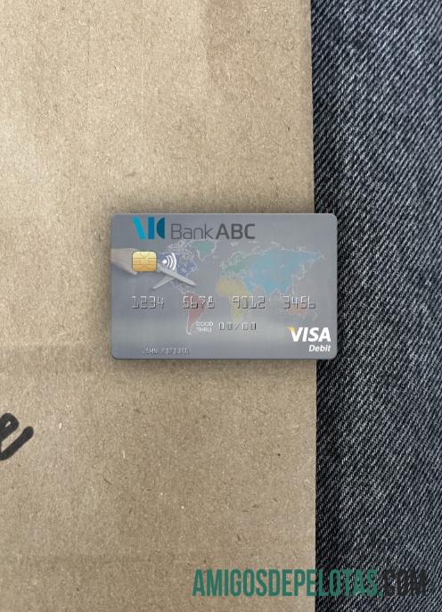 Yordania Arab Banking Corporation (ABC) visa Debit kartu tampilan foto depan templat