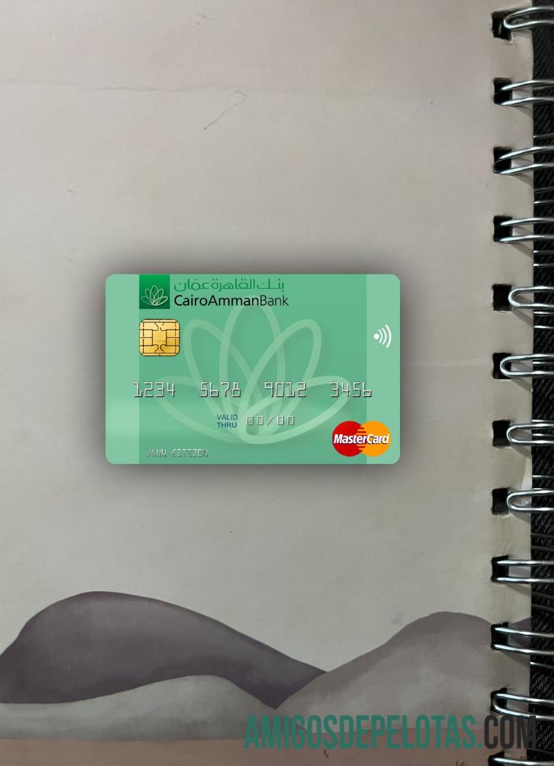 Yordania Cairo Amman bank mastercard tampilan foto depan sampel