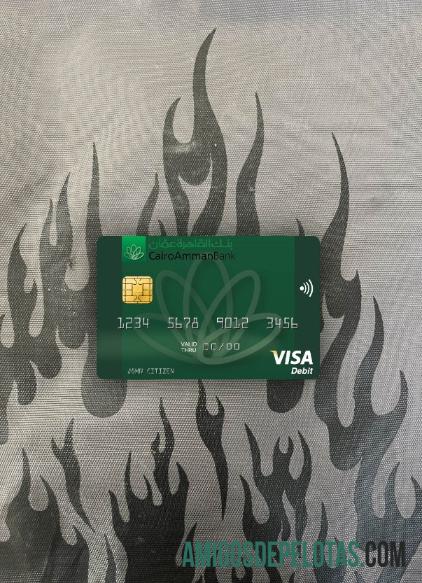 Yordania Cairo Amman bank visa Debit kartu tampilan foto depan sampel