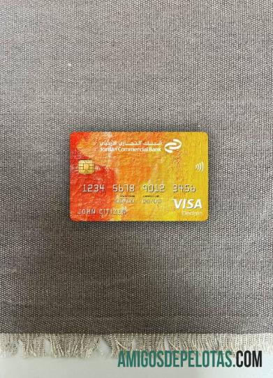 Yordania komersial bank JCB bank visa electron kartu tampilan foto depan makering