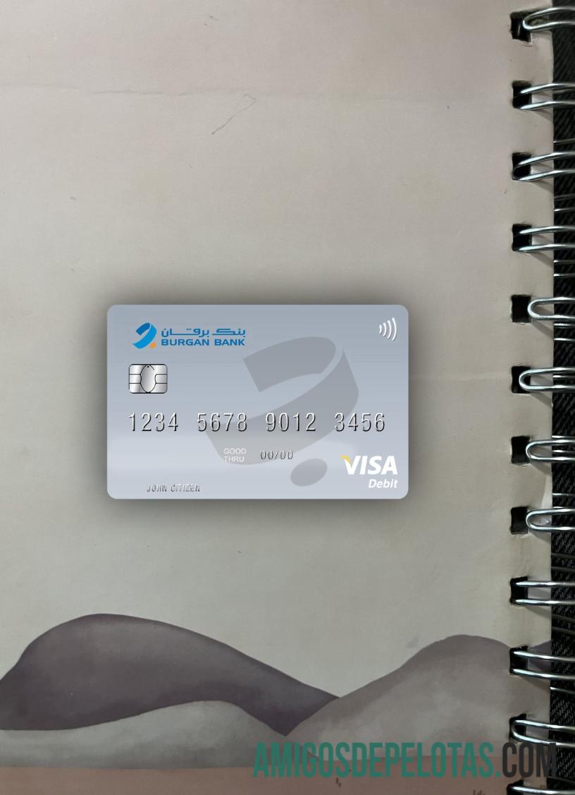 Kuwait Burgan bank visa Debit kartu tampilan foto depan sampel
