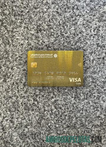 Kuwait komersial bank visa gold kartu visa gold kartu 2 tampilan foto depan pratinjau