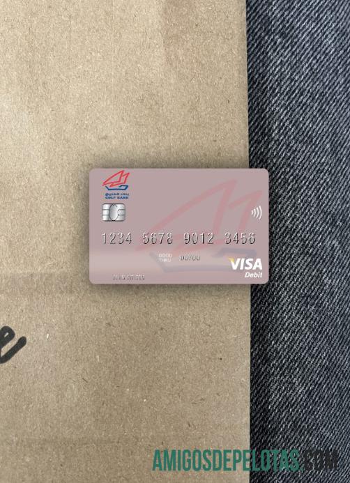 Kuwait Gulf bank visa Debit kartu tampilan foto depan sampel
