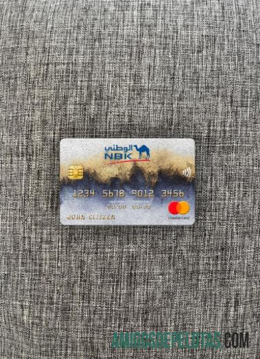 Kuwait nasional bank mastercard tampilan foto depan sampel