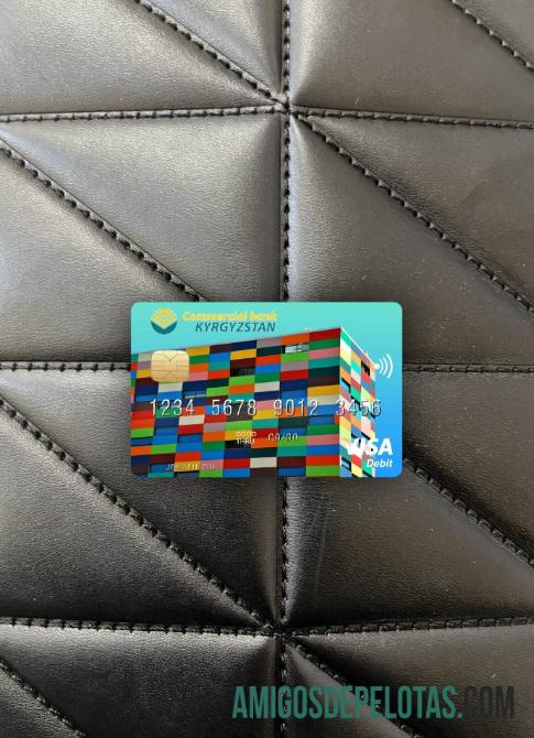 Kirgizstan komersial bank Kirgizstan visa Debit kartu tampilan foto depan templat