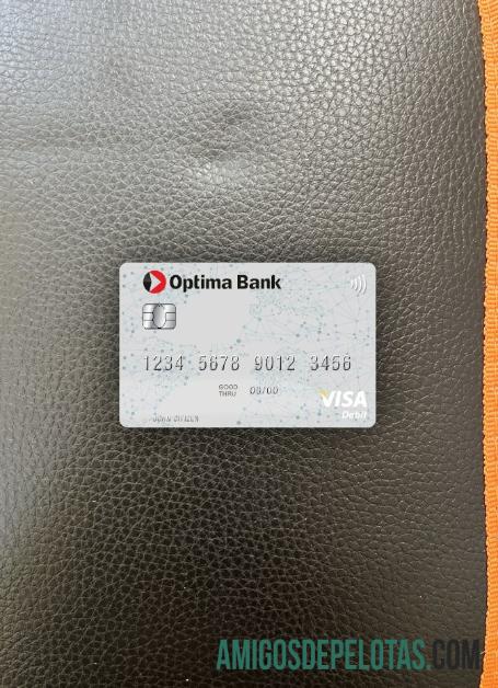 Kirgizstan Optima bank visa Debit kartu tampilan foto depan makering