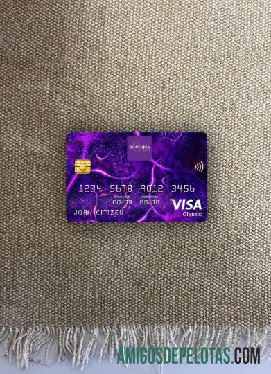 Laos Indochina bank visa classic kartu tampilan foto depan templat