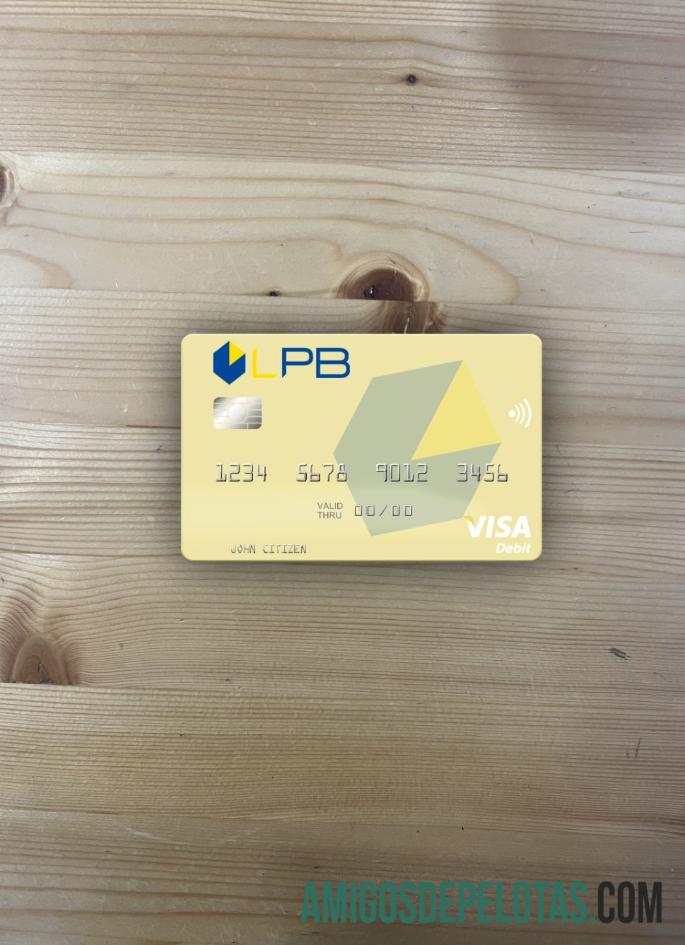 Latvia LPB bank visa Debit kartu tampilan foto depan sampel