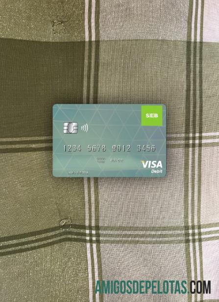 Latvia SEB bank visa Debit kartu tampilan foto depan pratinjau