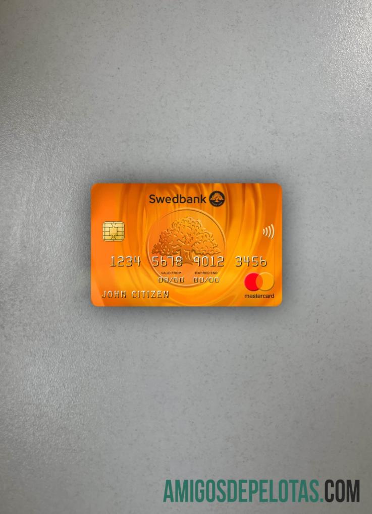 Latvia Swedbank mastercard tampilan foto depan sampel