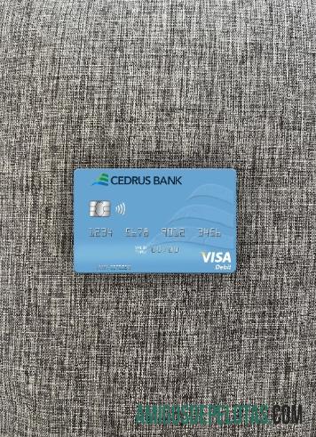 Lebanon Cedrus bank visa Debit kartu tampilan foto depan templat