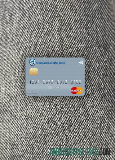 Lesotho standar Lesotho bank mastercard tampilan foto depan sampel