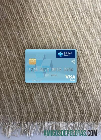 Liberia Global bank Liberia visa Debit kartu tampilan foto depan templat