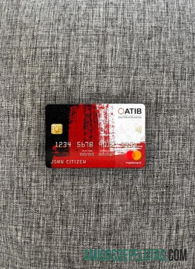 Libya Assaray (ATIB) bank mastercard tampilan foto depan sampel