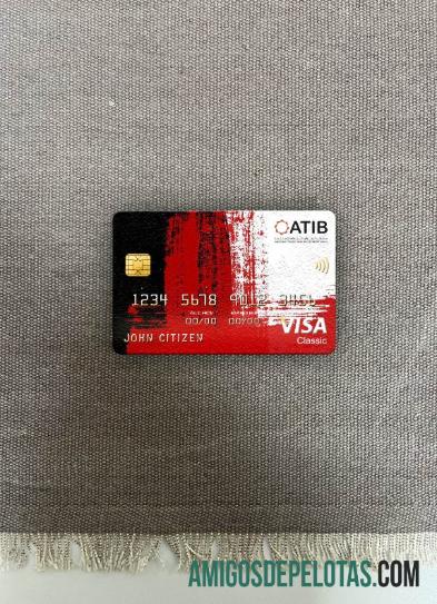 Libya Assaray (ATIB) bank visa classic kartu tampilan foto depan sampel