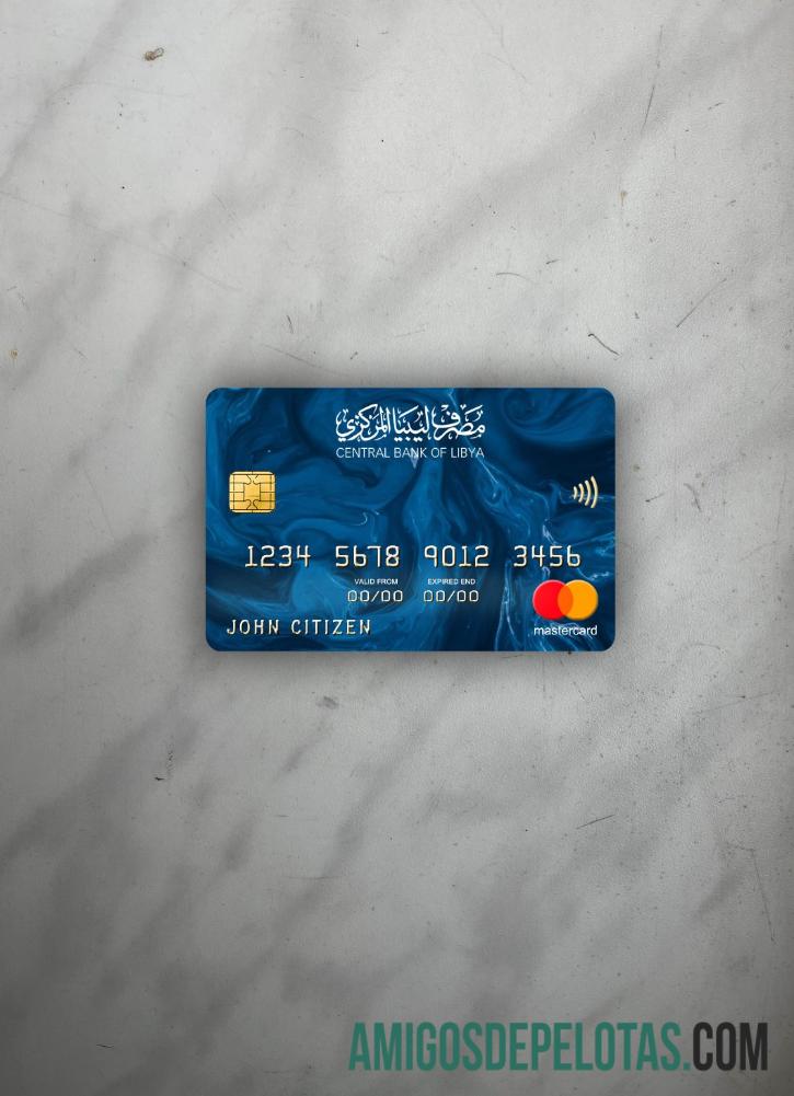 Libya Central bank mastercard tampilan foto depan pratinjau