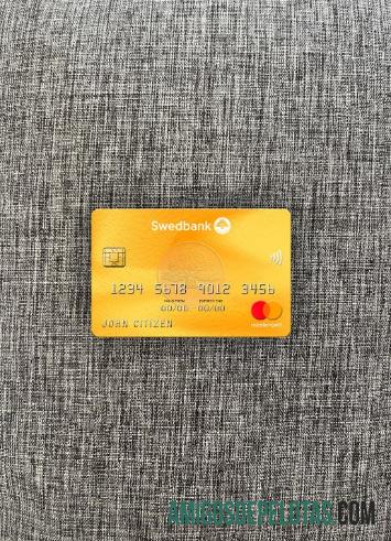 Lituania Swedbank mastercard tampilan foto depan pratinjau