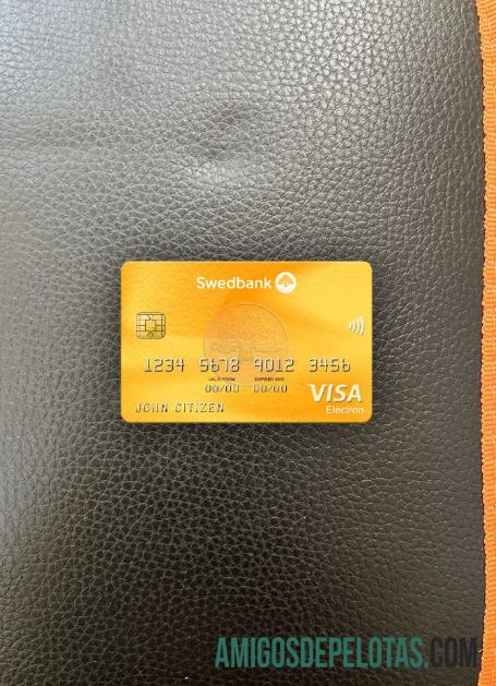 Lituania Swedbank visa electron kartu tampilan foto depan templat