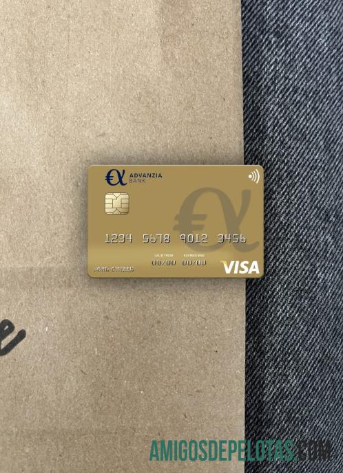 Luksemburg Advanzia bank visa kartu tampilan foto depan templat