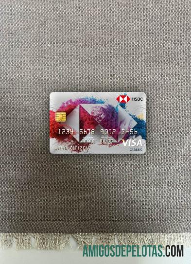 Luksemburg HSBC bank visa classic kartu tampilan foto depan sampel