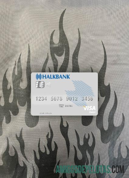Macedonia Halkbank AD Skopje visa Debit kartu tampilan foto depan makering