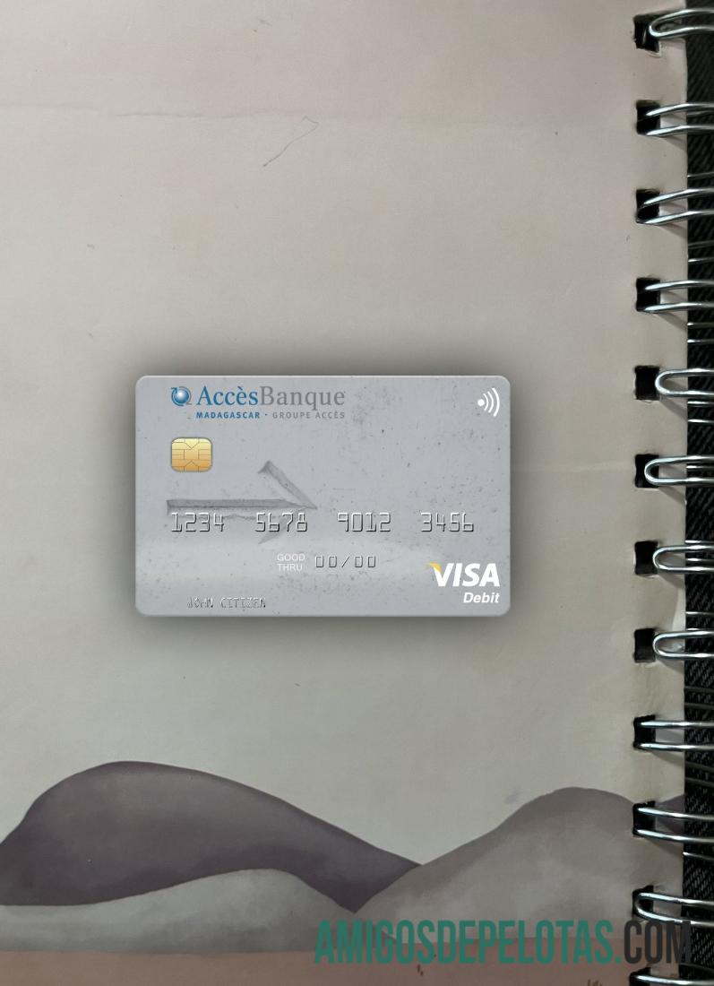 Madagaskar Acce╠ÇsBanque visa Debit kartu tampilan foto depan desain