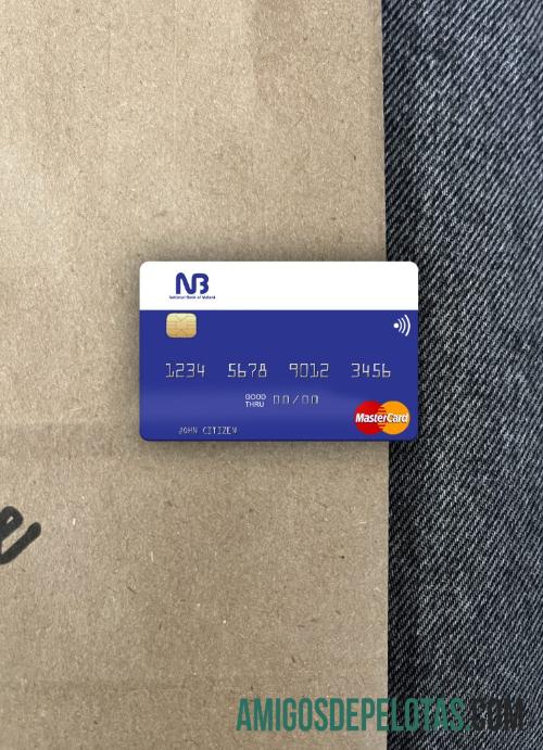 Malawi nasional bank of Malawi mastercard tampilan foto depan templat