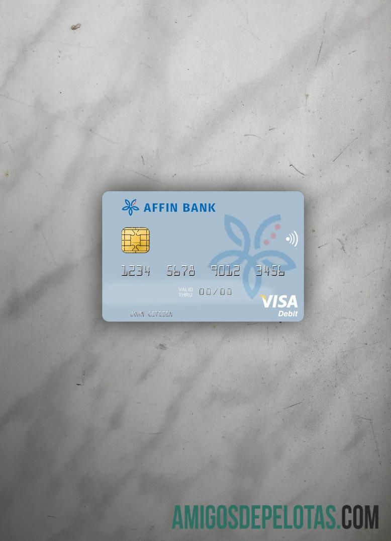 Malaysia Affin bank visa Debit kartu tampilan foto depan sampel