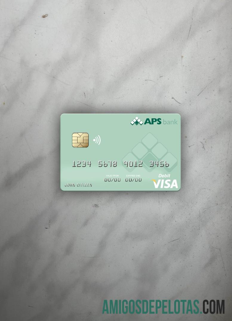 Malta APS bank Limited visa Debit kartu tampilan foto depan templat