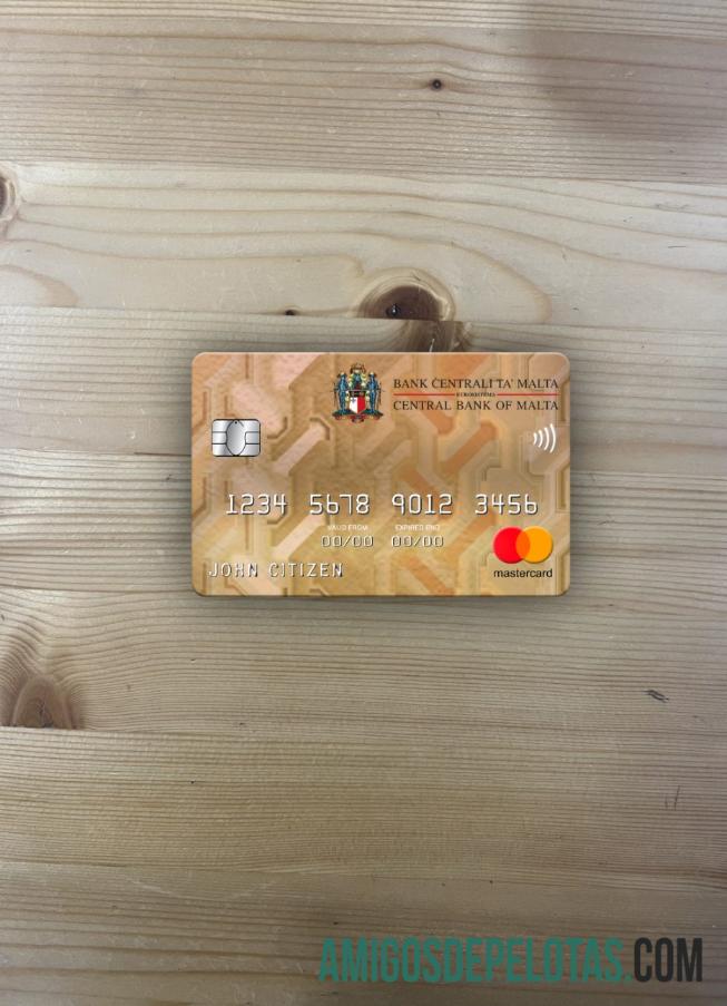Malta Central bank mastercard tampilan foto depan desain