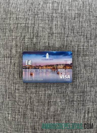Malta Lombard bank visa classic kartu tampilan foto depan pratinjau