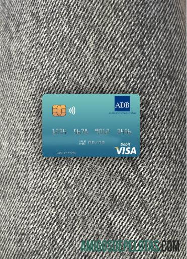 Kepulauan Marshall ADB bank visa Debit kartu tampilan foto depan desain