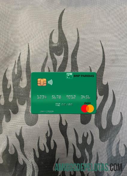 Mauritania BNP Paribas mastercard tampilan foto depan templat