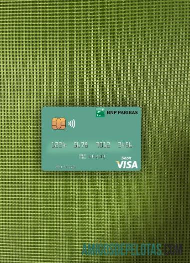 Mauritania BNP Paribas visa Debit kartu tampilan foto depan pratinjau