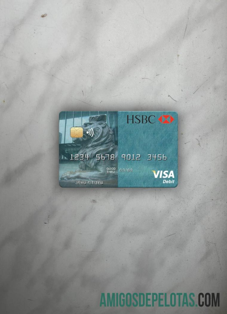 Mauritius HSBC bank visa Debit kartu tampilan foto depan sampel