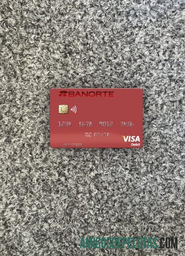Meksiko Banorte bank visa Debit kartu tampilan foto depan pratinjau
