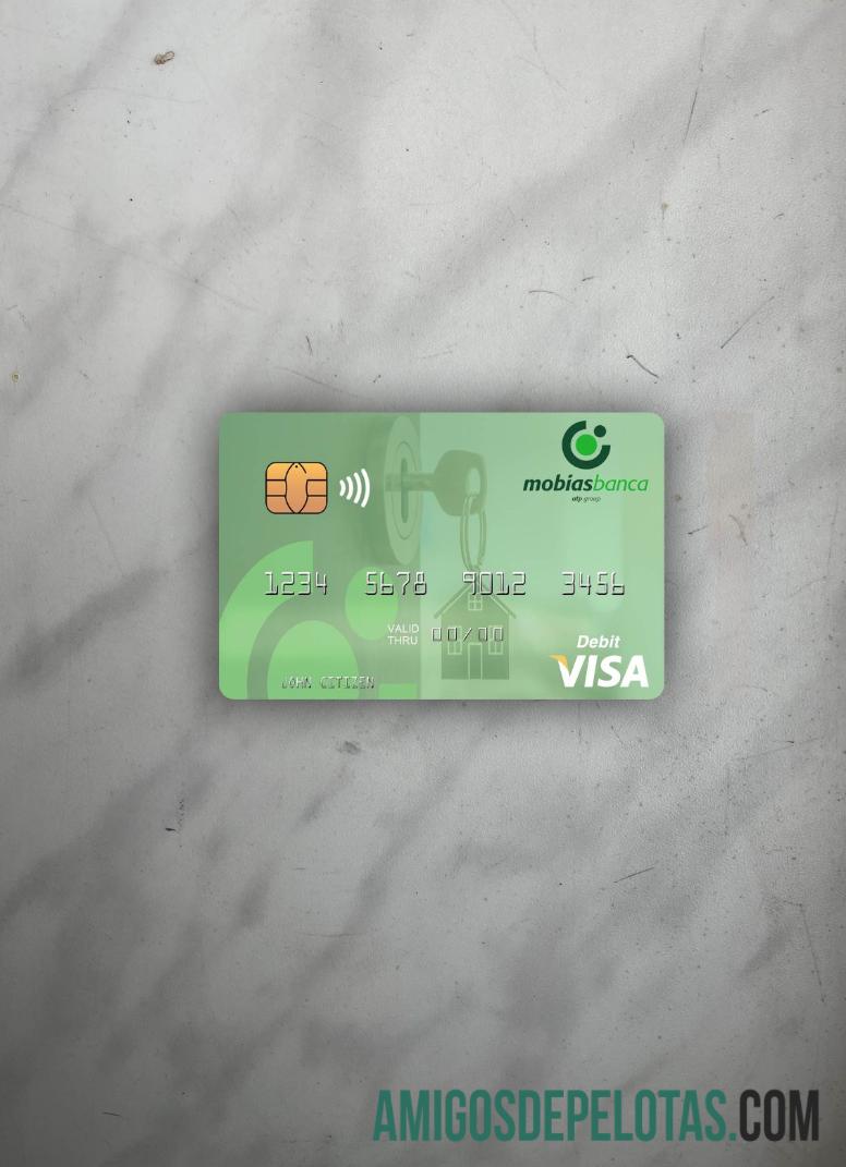 Moldova MobiasBanca visa Debit kartu tampilan foto depan desain