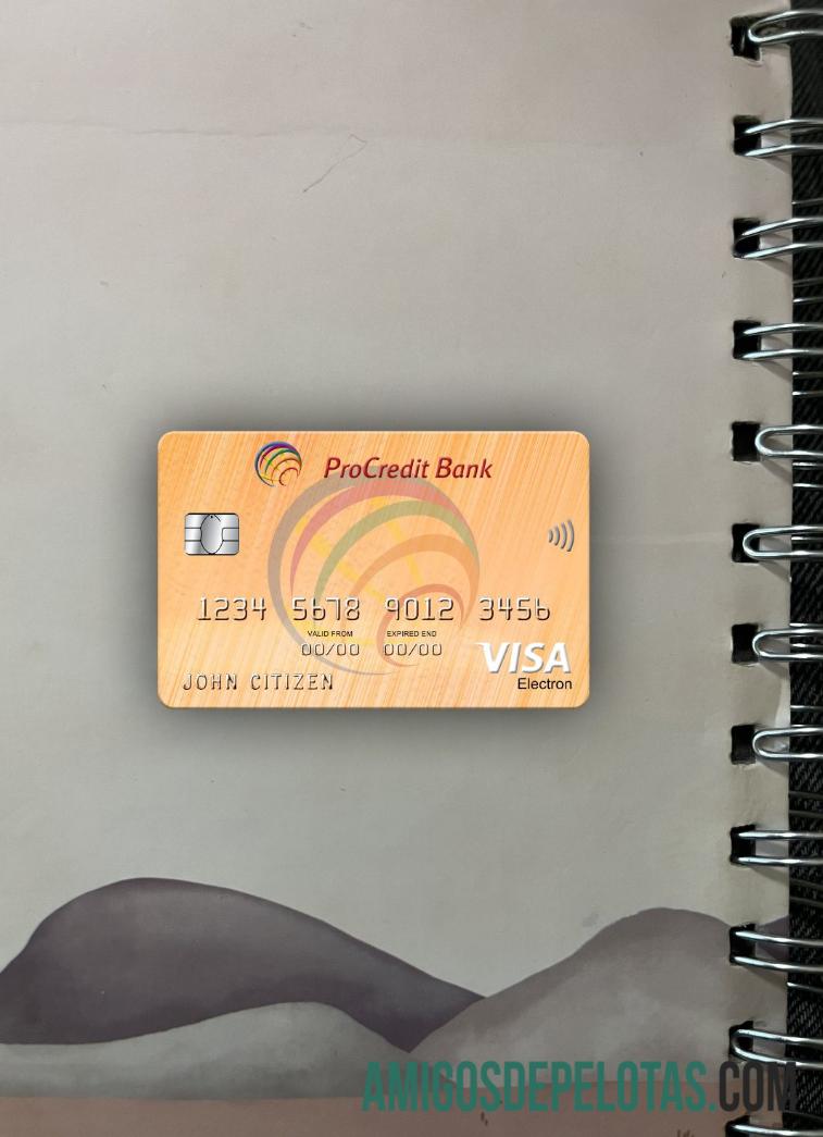 Moldova ProCredit bank visa electron kartu 2 tampilan foto font desain