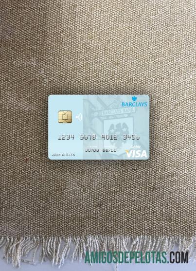 Monako Barclays bank PLC visa Debit kartu tampilan foto depan sampel