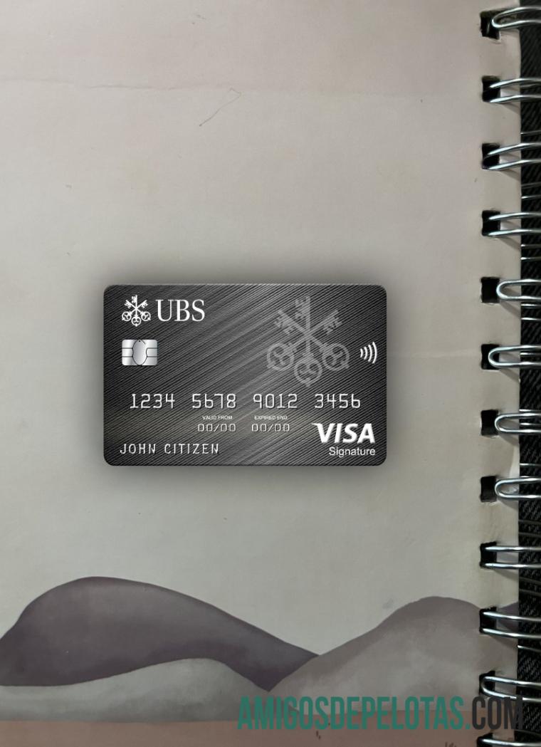 Monako UBS bank visa Tanda Tangan kartu tampilan foto depan pratinjau