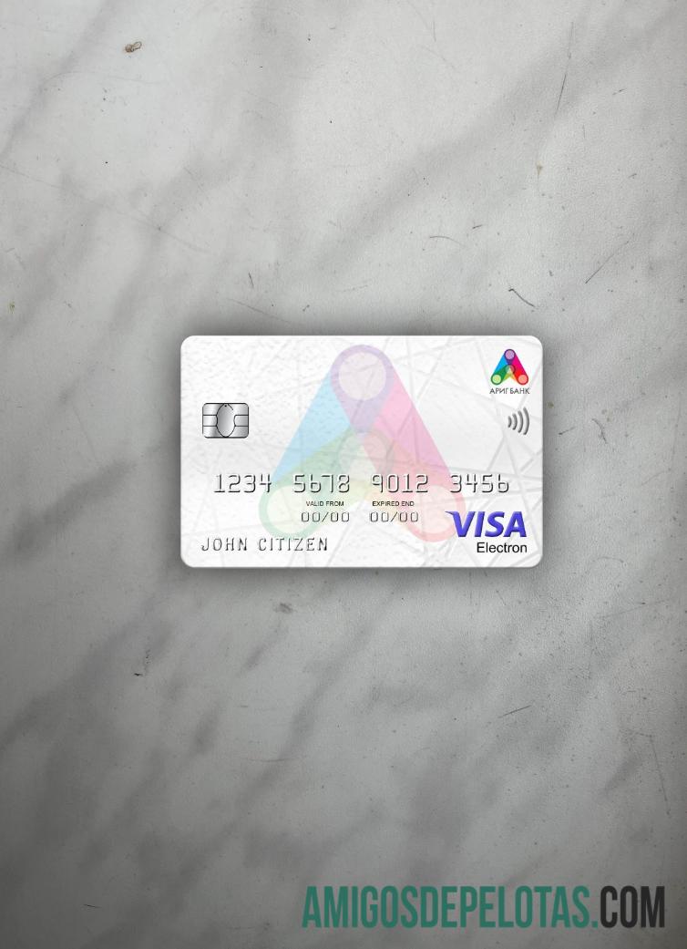 Mongolia Arig bank visa electron kartu tampilan foto depan sampel