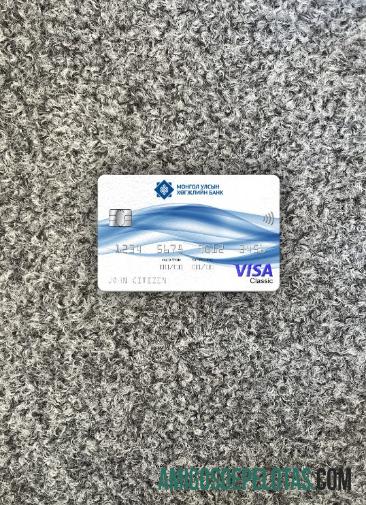 Mongolia Development bank visa classic kartu tampilan foto depan sampel