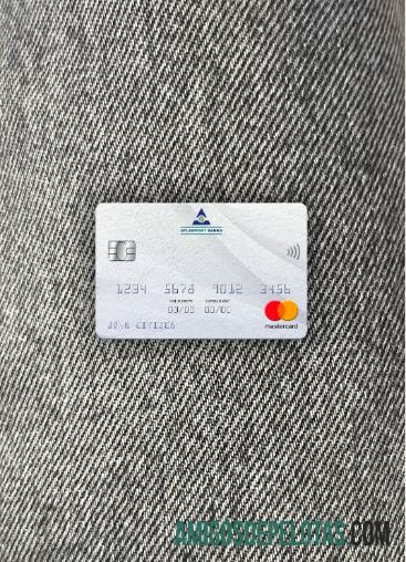 Montenegro Atlasmont bank mastercard tampilan foto depan sampel