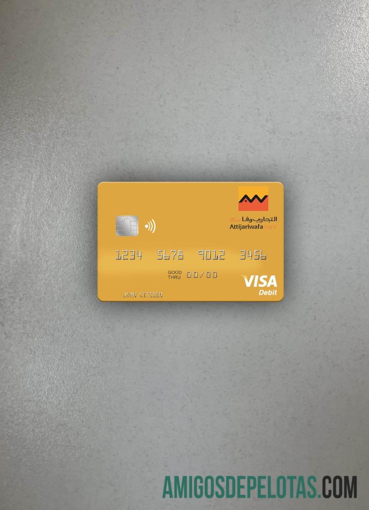 Maroko Attijariwafa bank visa Debit kartu tampilan foto depan sampel
