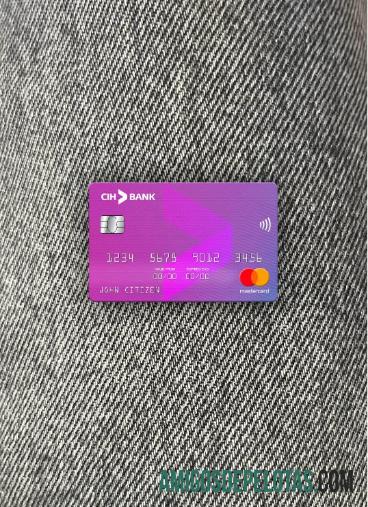 Maroko CIH bank mastercard tampilan foto depan sampel