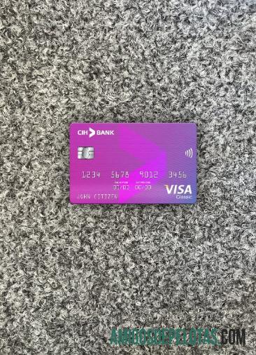Maroko CIH bank visa classic kartu tampilan foto depan pratinjau
