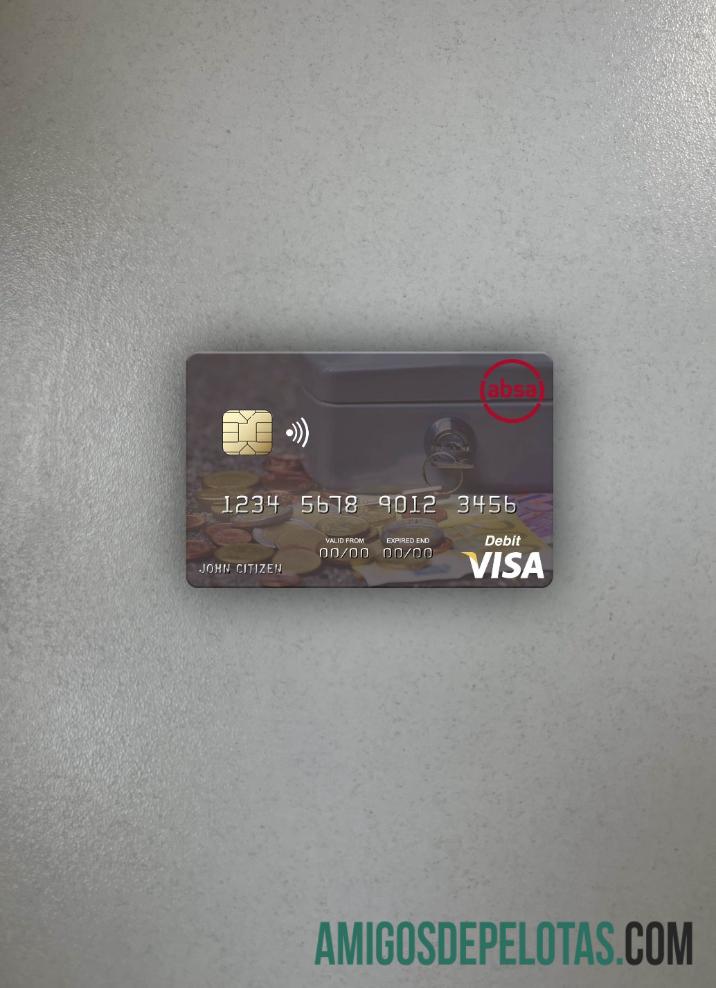 Mozambik Absa bank Mozambik visa Debit kartu tampilan foto depan pratinjau