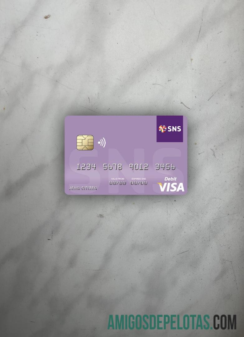 Belanda SNS bank visa Debit kartu tampilan foto depan makering