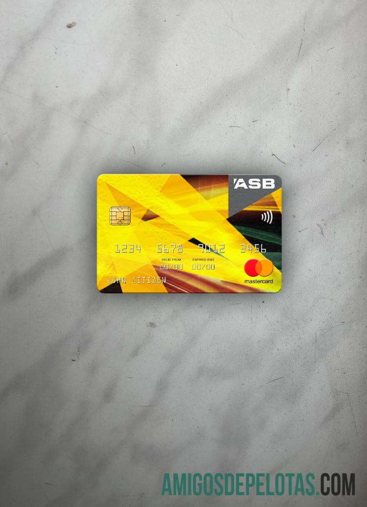 Selandia Baru ASB bank mastercard tampilan foto depan sampel
