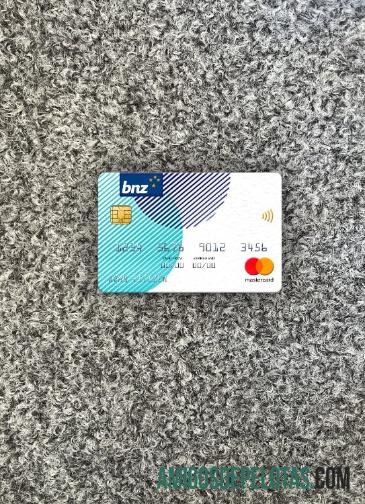 Selandia Baru BNZ Greymouth bank mastercard tampilan foto depan desain